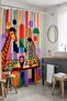 Bathroom Curtain, Shower Curtain with Giraffe and Zebra Playing Chess Pattern, Bathtub Curtain 175X200Cm - 5