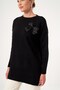 Women's Pearl and Ribbon Detail Sweater Black 25256 - 5