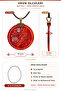 Red Agate Stone Religious Unisex Necklace with Allah Muhammad Written and Brass Apparatus - 3