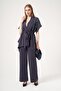 Women's Modal Sequin Detailed Suit Navy Blue 31516 - 3