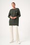 Women's Pearl and Ribbon Detail Sweater Khaki 25256 - 2