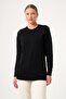 Women's Cufflink Detailed Sweater Black 25186 - 2