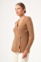 Women's Double-Breasted Şardon Sweater Camel 25258 - 4