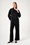 Women's Sequin Detailed Modal Set Black 31519