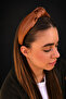 Bym242-1 Women's Camel Brown Leather Look Knotted Wide Hair Crown - 2