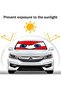 Hiras Car Windshield Sun Shade, Car Sun Shade Funny Car Eyes Sun Visor for Car Front Windshield, Foldable with Storage Pouch,UV Protection Keep Vehicle Cooler 150cm*70cm -Red - 3