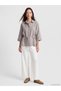 Lcwaikiki Classic Gray Belted 100% Linen Women's Shirt - 2
