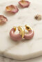 Gold Color Pink Hoop Model Women's Earrings - Ebj260822W46236 - 2