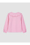 Vizyon New Season Pink Baby Collar Striped Girls' Shirt - 3