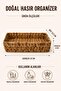 Natural Wicker Rectangular Organizer Basket Multi-Purpose Organizer for Bathroom, Kitchen, Makeup Organization - 4