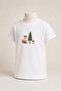 Children's White Series Mixed Prints Cotton Combed Cotton Unisex T-Shirt - 2