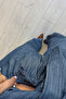 Button Detail Belted Blue Denim Shirt / Pants Set - 5