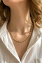 Asymmetric Gold Color Women's Chain Necklace (21 cm) - 2