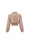 Wrinkle Effect Jacket and Trousers Camel Satin Set - 4