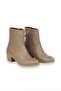 Gray Leather Women's Heeled Boots - 3