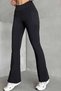 Women's Navy Blue Black Denim Look Cotton Leggings - High Waist Gathering Stretch Leggings - 3