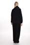 High Collar, Letter B Detail, Zipper and Snap Fasteners, Adjustable Waist, Elastic Corduroy, Plus Size Tracksuit Set - 4