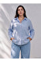 Lcw Petite Blue Linen Blend Women's Shirt