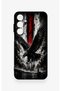 Samsung A55 Compatible Black Eagle Patterned Silicone Case