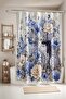 Bathroom Curtain, Navy Blue Spotted Leopards Patterned Shower Curtain, Bathtub Curtain 175X200Cm
