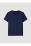Özmarka New Season Navy Blue Slim Fit Modal Fabric T-Shirt /02 - 5