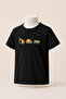 Children's Black Series Mixed Prints Cotton Combed Cotton Unisex T-Shirt - 2