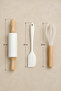 3-Piece Silicone Kitchen Set Spatula Roller and Whisk Pastry Dough Cake Preparation Set Kw-3344 - 3