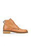 Tan Dark Leather Women's Flat Boots