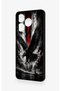 Realme C63 Compatible Black Eagle Patterned Silicone Case - 4
