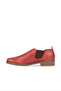 Claret Red Leather Women's Flat Shoes - 4