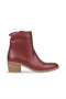 Burgundy Leather Women's Heeled Boots