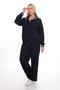 Ribbed Collar Detailed Zipper and Snap Fastener Pants in Green Modal Fabric Plus Size Tracksuit Set - 3