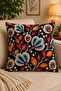 Digital Printed Decorative Throw Pillow Cover 43X43 cm – Modern Patterned Linen Texture