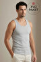 Single Jersey Men's Undershirt Gray 100% Cotton 3-Pack