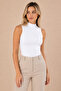 Women's High Neck Sleeveless Modal Cotton Stretchable Undershirt White - 2
