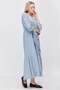Women's Layered Detailed Crew Neck Textured Maxi Dress