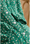 Floral Patterned Belted Hijab Dress 0299-03 Green - 4