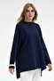 Nilda İnce Sweatshirt Navy Blue - 5