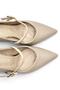 Buckle Detailed Matte Leather Thin Heeled Shoes Stiletto Beige 9 cm - 8