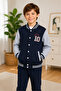 Winter College Jacket with Pockets, Embroidered Thread, Ages 9-10-11-12