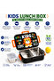 Cartoon Print Bento Lunch Box Stainless Steel Tiffin Box with Partition, Leakproof Square Buckle Design 600ml Container + 100ml Steel Bowl - 3