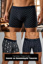 Men's Mixed Patterned 3-Piece Boxers - 23660 - 2