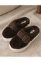 Women's Furry Fuzzy Buckle Home Slippers Warm Comfortable Winter Plush Slippers - 3