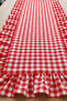 Runner Tablecloth Alternative Runner Fringed Checkered Runner Pink Runner Fuchsia Runner - 2