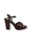 308-26 Shiny Satin Cross Strap Thick Heel Women's Sandals(11cm) - 2