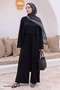 Flowy Casual Black Three-Piece Set