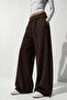 Three-Thread Ruffled Curved Camisole with Waist Pockets, Adjustable Elastic Ultra Loose Barrel Fit Baggy Pants/Sweatpants