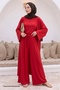 Flowy Casual Red Three-Piece Set - 2