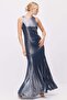 Women's Metallic Sleeveless Long Dress