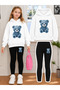 Girl's Crew Neck Sweatshirt and Leggings Set